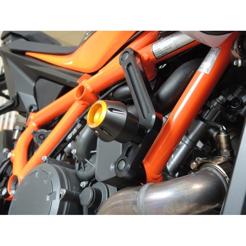 Crash protectors RDMOTO white with orange caps