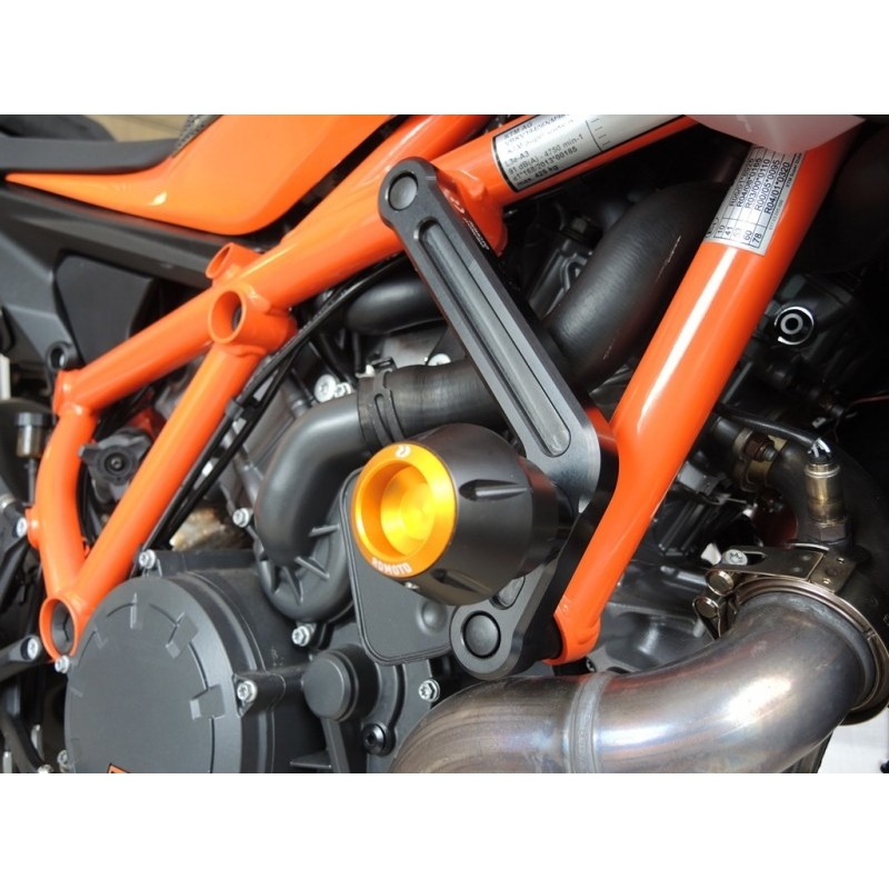 Crash protectors RDMOTO white with orange caps