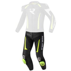 Skórzane spodnie motocyklowe Street Racer Fasttrack czarno-biało-fluo żółte wyprzedaż
