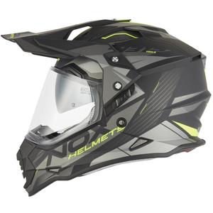 Kask motocyklowy enduro NOX N312 Track matowy czarno-fluo żółty