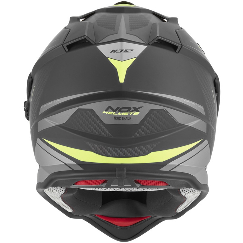 Kask motocyklowy enduro NOX N312 Track matowy czarno-fluo żółty