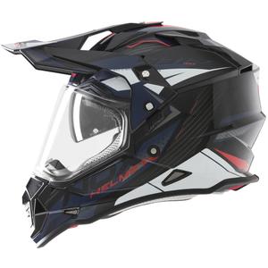 Kask motocyklowy enduro NOX N312 Track niebiesko-czerwony
