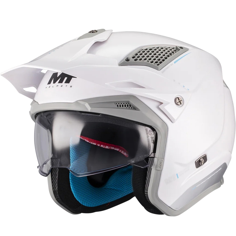 Kask motocyklowy otwarty MT District SV S Soul A2 biało-szary