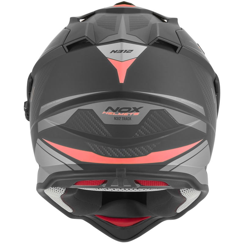 Kask motocyklowy enduro NOX N312 Track matowy czarno-czerwony