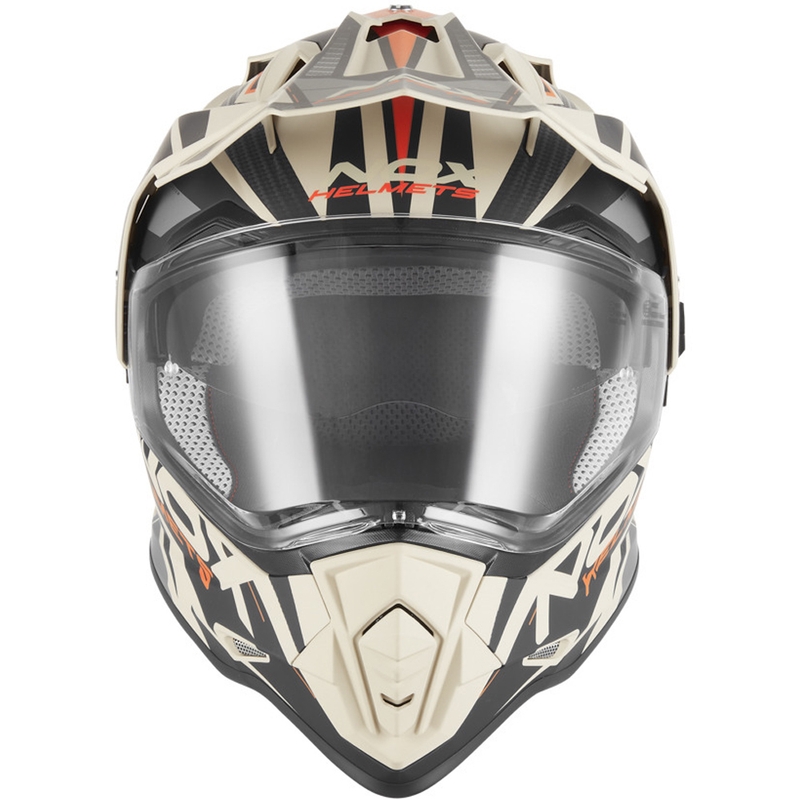 Kask motocyklowy enduro NOX N312 Track matowy piaskowo-pomarańczowy