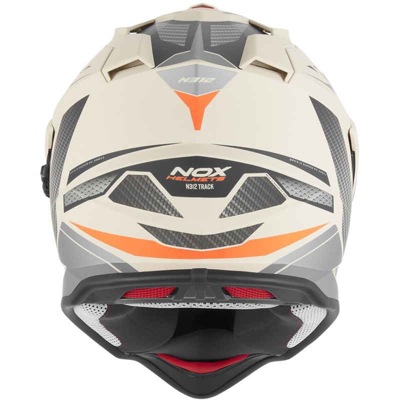 Kask motocyklowy enduro NOX N312 Track matowy piaskowo-pomarańczowy