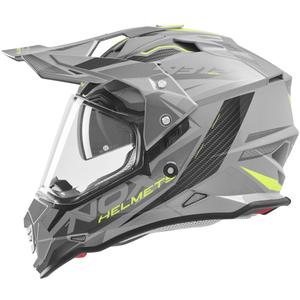Kask motocyklowy enduro NOX N312 Track szaro-fluo żółty
