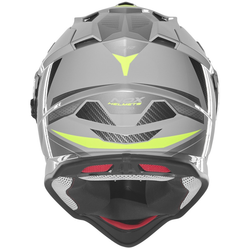 Kask motocyklowy enduro NOX N312 Track szaro-fluo żółty