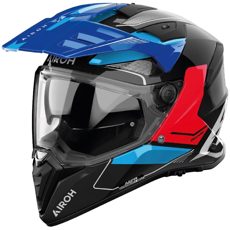 Kask motocyklowy enduro Airoh Bandit Tune niebiesko-czerwony - II gatunek - II. jakość