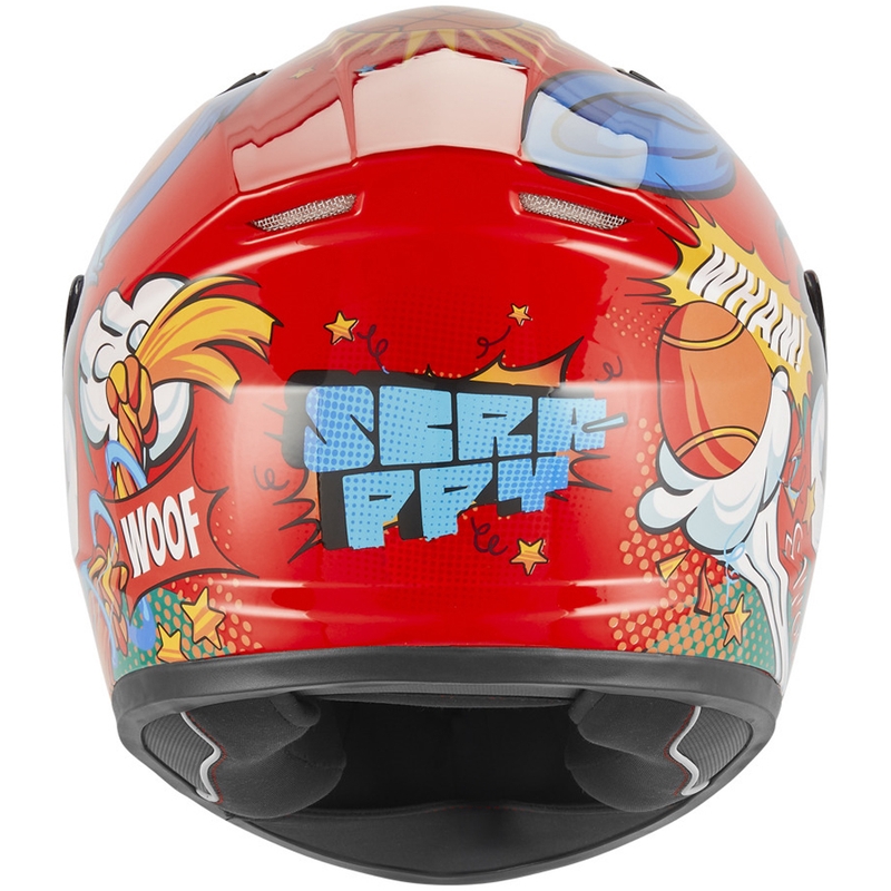 Kask motocyklowy integralny dziecięcy NOX N731 Scrappy czerwono-wielokolorowy
