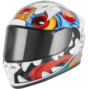 Kask motocyklowy integralny dziecięcy NOX N731 Scrappy biało-wielokolorowy