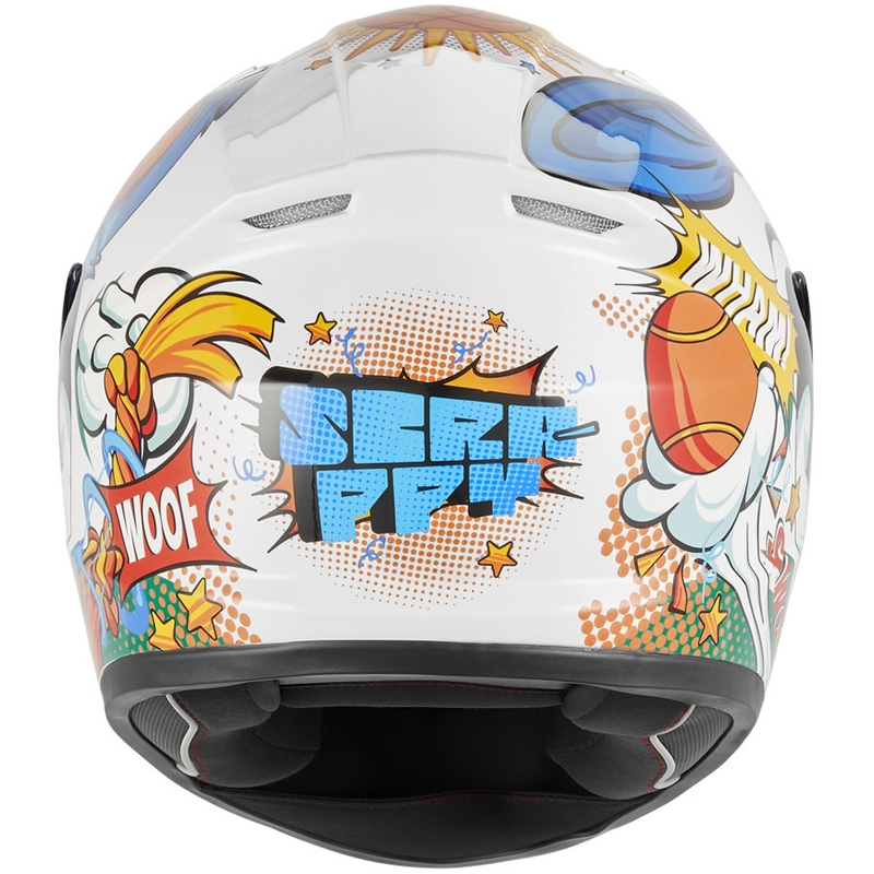 Kask motocyklowy integralny dziecięcy NOX N731 Scrappy biało-wielokolorowy