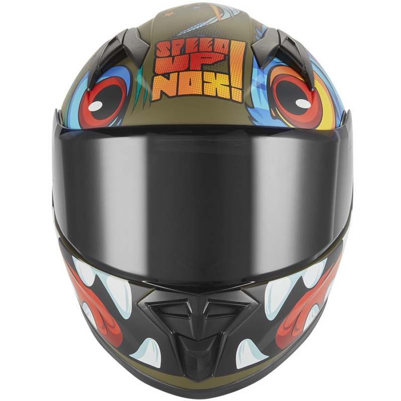 Kask motocyklowy integralny dziecięcy NOX N731 Scrappy khaki-wielokolorowy