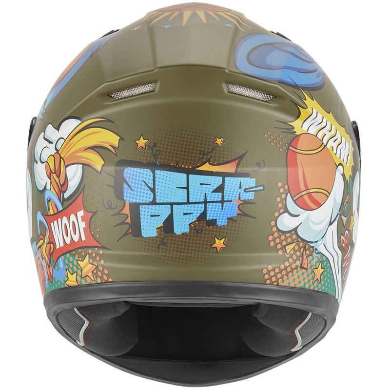 Kask motocyklowy integralny dziecięcy NOX N731 Scrappy khaki-wielokolorowy