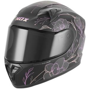 Kask motocyklowy integralny dziecięcy NOX N731 Spring matowy czarno-różowy