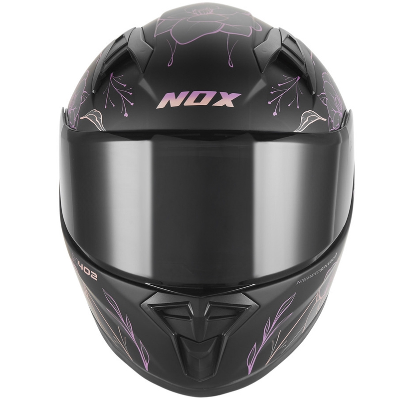 Kask motocyklowy integralny dziecięcy NOX N731 Spring matowy czarno-różowy