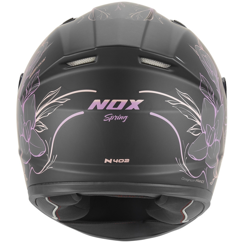 Kask motocyklowy integralny dziecięcy NOX N731 Spring matowy czarno-różowy