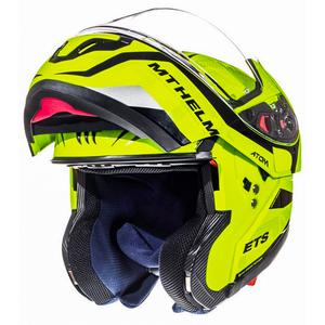 Kask motocyklowy typu flip-up MT Atom Divergence fluo żółty  - II gatunek - II. jakość