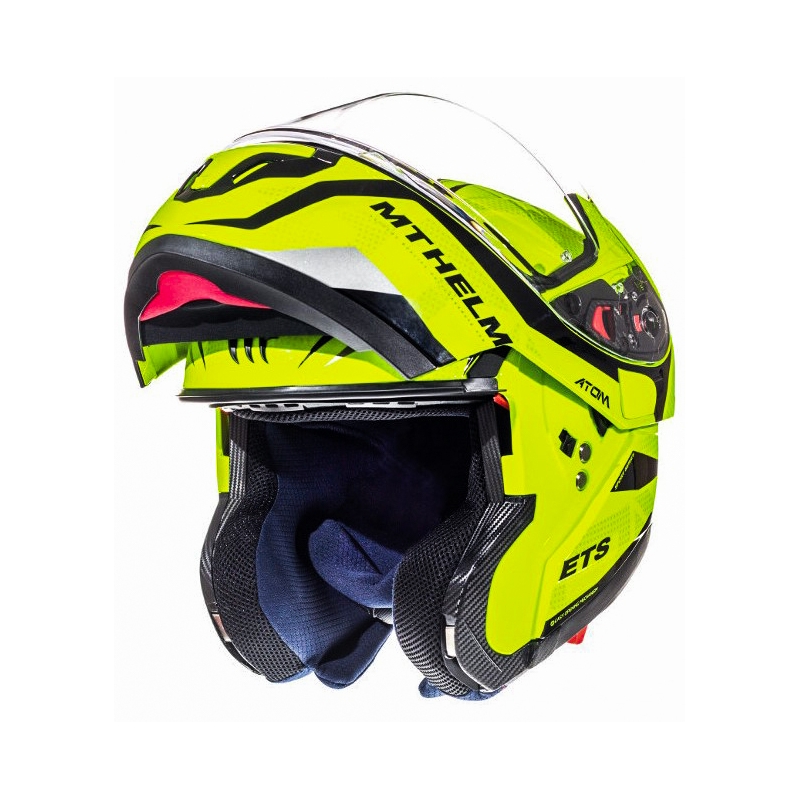 Kask motocyklowy typu flip-up MT Atom Divergence fluo żółty  - II gatunek - II. jakość