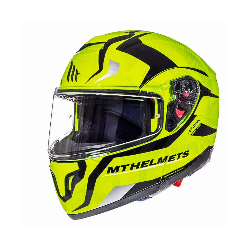 Kask motocyklowy typu flip-up MT Atom Divergence fluo żółty  - II gatunek - II. jakość
