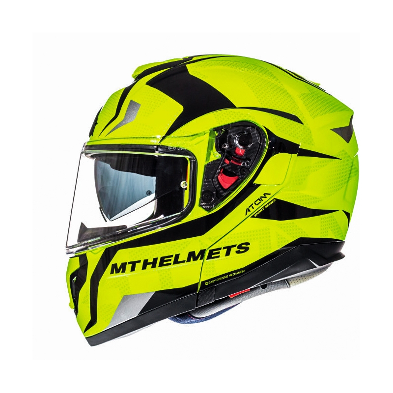 Kask motocyklowy typu flip-up MT Atom Divergence fluo żółty  - II gatunek - II. jakość