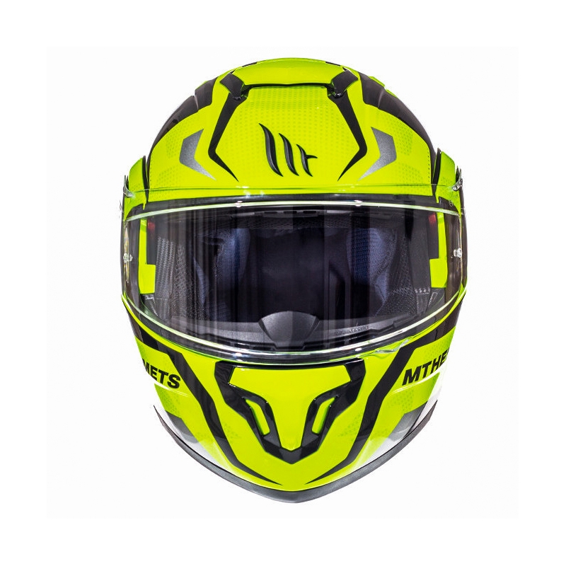 Kask motocyklowy typu flip-up MT Atom Divergence fluo żółty  - II gatunek - II. jakość