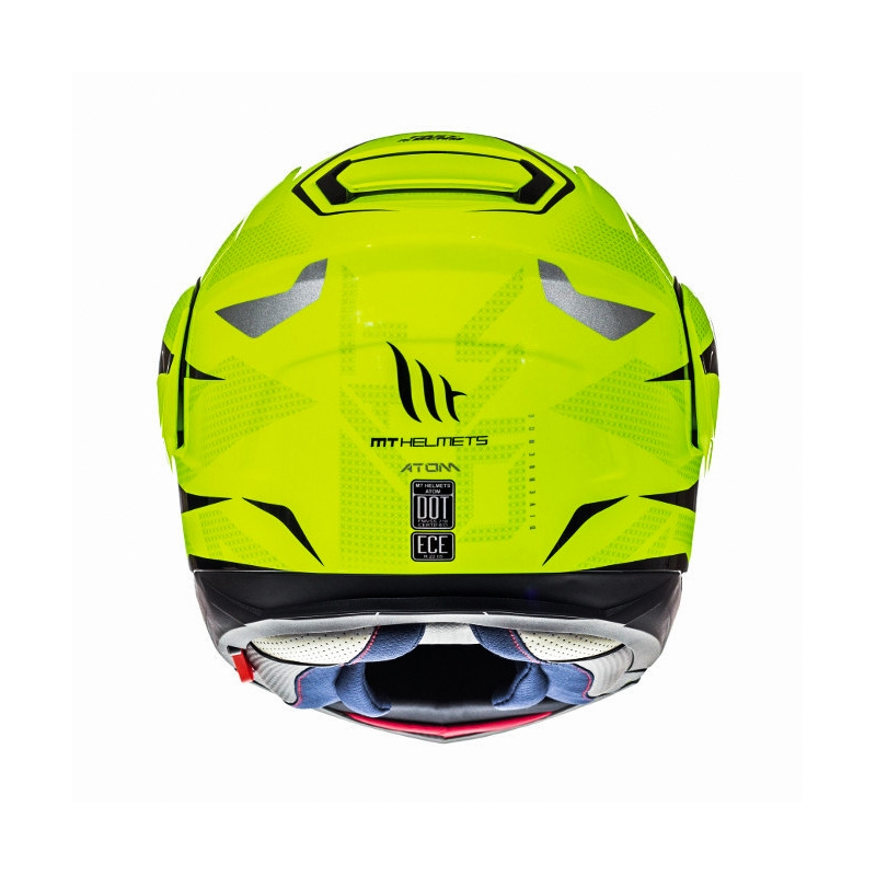 Kask motocyklowy typu flip-up MT Atom Divergence fluo żółty  - II gatunek - II. jakość