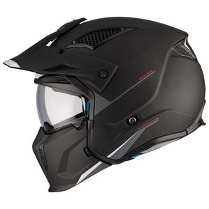 Kask otwarty z maską MT Streetfighter SV S Solid A1 czarny mat z wizjerem irydowym - II gatunek - II. jakość