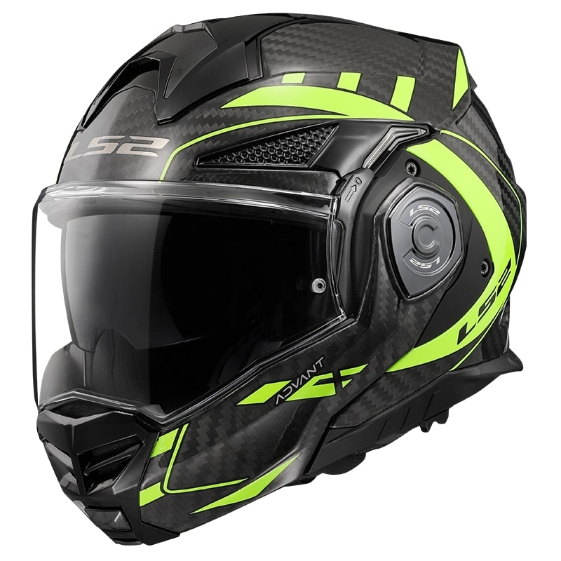 Kask motocyklowy typu flip-up LS2 FF901 Advant XC Future czarno-fluo żółty - II gatunek - II. jakość