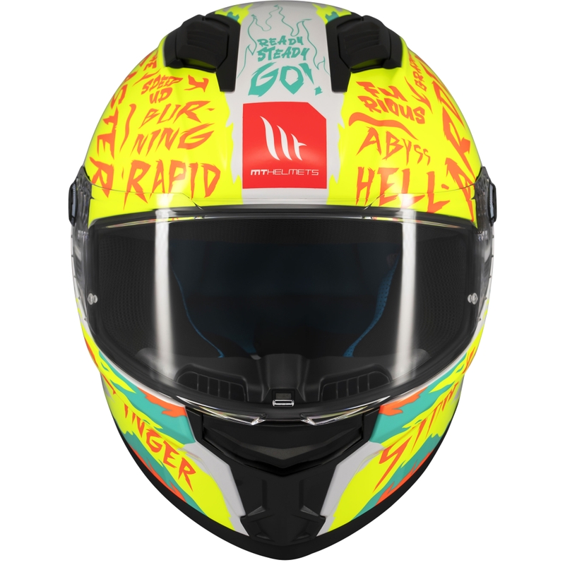 Kask motocyklowy integralny MT Stinger 2 Ardent biało-żółty - II gatunek - II. jakość