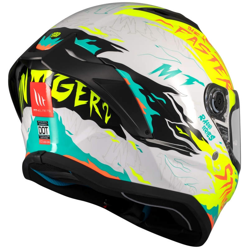 Kask motocyklowy integralny MT Stinger 2 Ardent biało-żółty - II gatunek - II. jakość