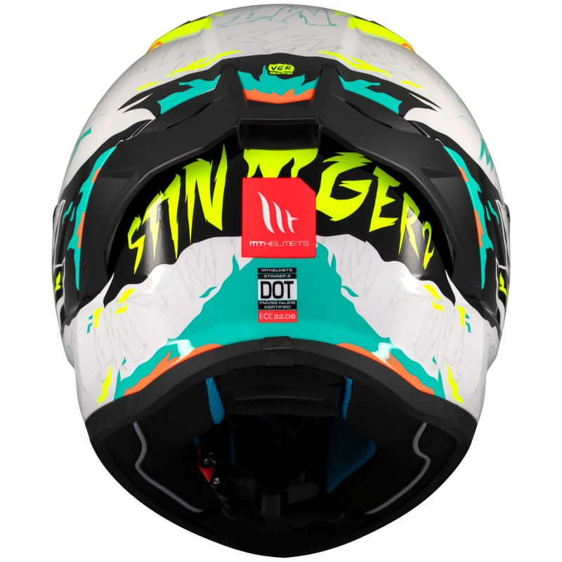 Kask motocyklowy integralny MT Stinger 2 Ardent biało-żółty - II gatunek - II. jakość