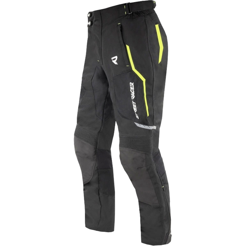 Spodnie motocyklowe Street Racer Flex Air czarno-fluo-żółte - II gatunek - II. jakość