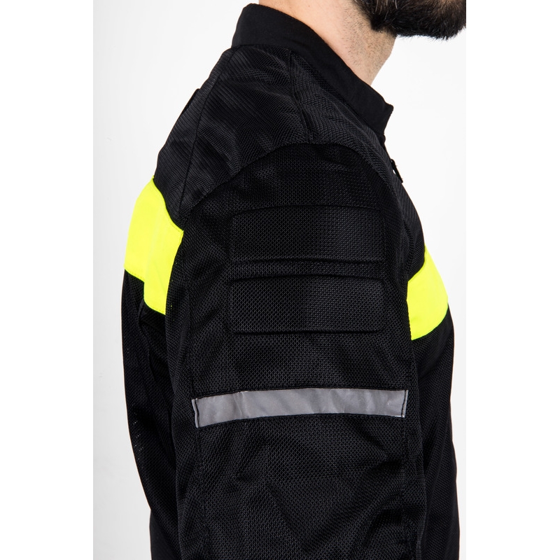 Kurtka motocyklowa Ozone Dart czarno-fluo-żółta - II gatunek - II. jakość