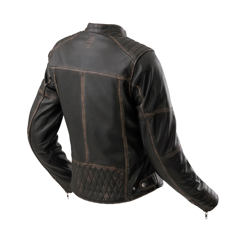 Kurtka motocyklowa skórzana damska Rebelhorn Hunter II brązowa - II gatunek - II. jakość