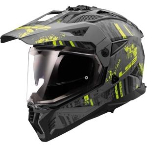 Kask motocyklowy enduro LS2 MX702 PIONEER II CRAZY black-fluo yellow