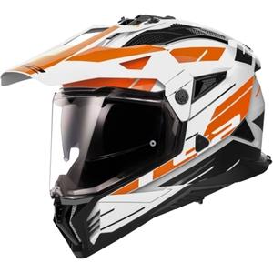 Kask motocyklowy enduro LS2 MX702 PIONEER II NAMIB biało-pomarańczowy