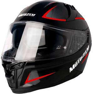 Kask motocyklowy integralny Motozem Guardian czarno-czerwony 2 - II gatunek - II. jakość