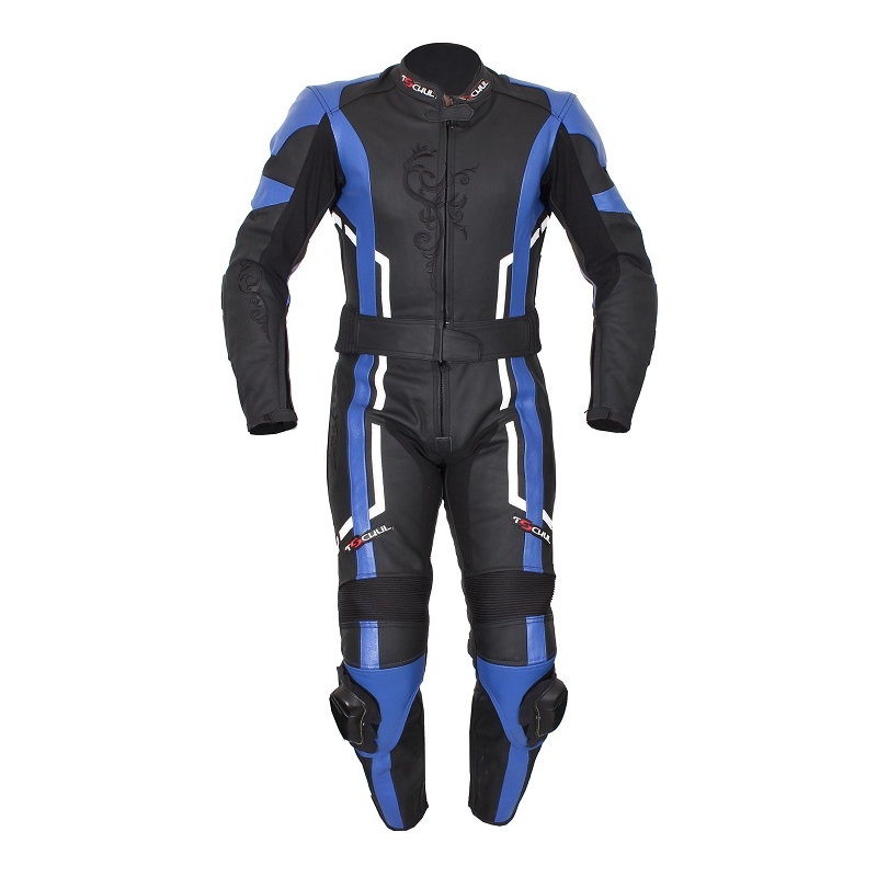 Damska skórzana kurtka motocyklowa Tschul 187 Sandra czarno-niebieska wyprzedaż