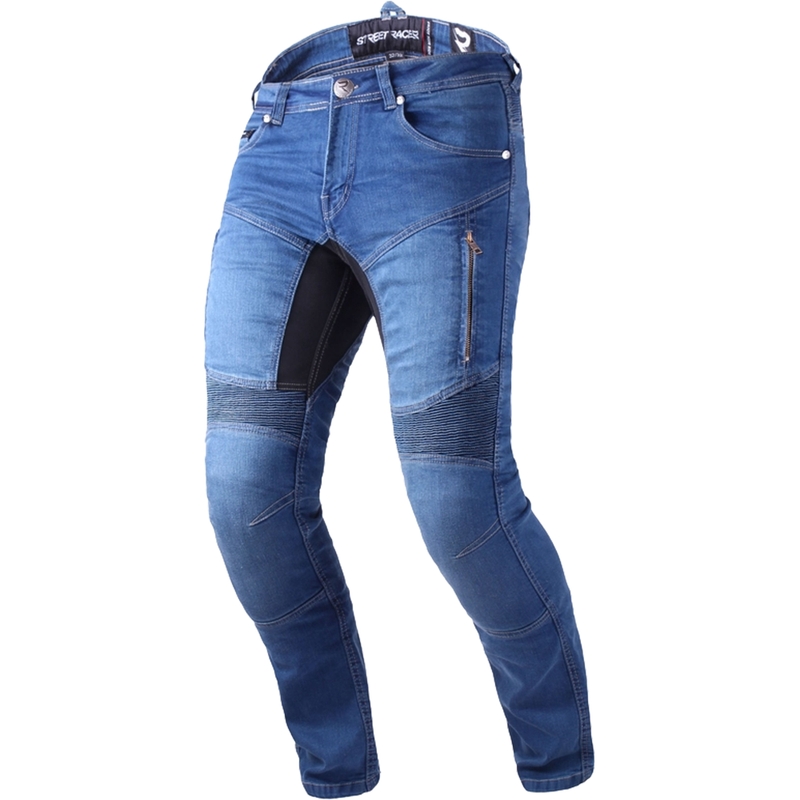 Jeansy motocyklowe Street Racer Stretch II CE niebieskie skrócone