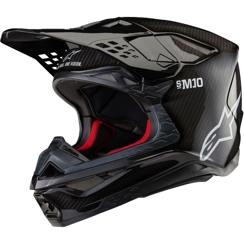 Kask motocrossowy Alpinestars Supertech S-M10 Solidny błyszczący karbon