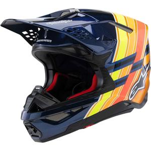 Kask motocrossowy Alpinestars Supertech S-M10 edycja TROY LEE DESIGNS perłowo-niebieski-fluo pomarańczowo-żółto-czerwony