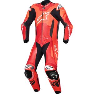 Alpinestars GP Plus V4 Sprint Jednoczęściowy skórzany kombinezon motocyklowy, kompatybilny z Tech-air, fluorescencyjny czerwony-czerwony-biały-czarny