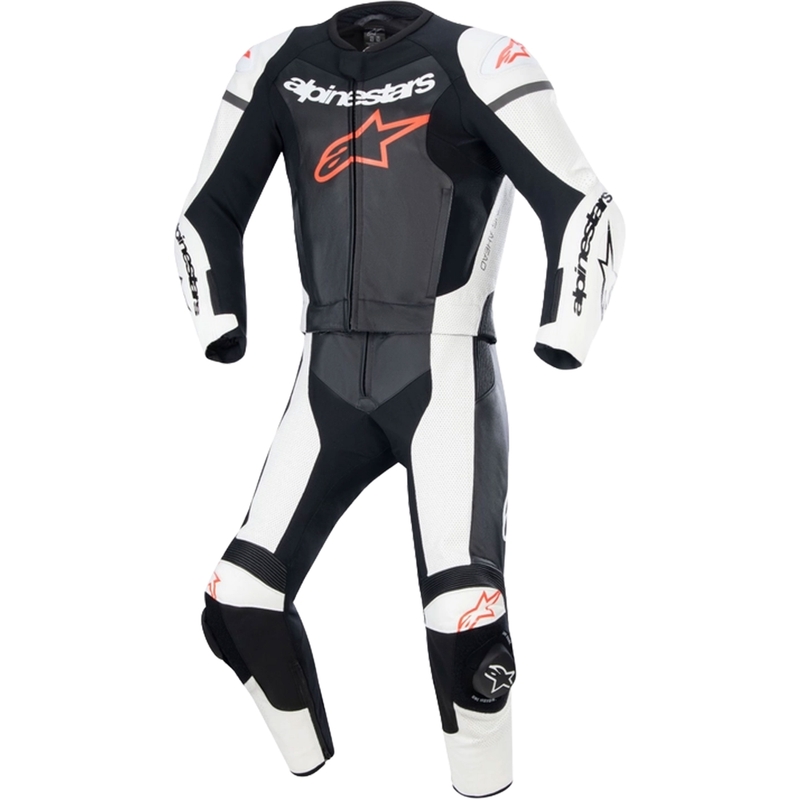 Kombinezon dwuczęściowy skórzany Alpinestars GP Force Lurv Biało-Czarno-Fluo-Czerwony