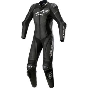 Alpinestars STELLA GP PLUS 2 damski jednoczęściowy skórzany kombinezon motocyklowy czarno-biało-metaliczny szary