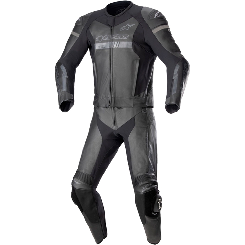 Dwuczęściowy kombinezon motocyklowy Alpinestars GP Force Chaser TECH-AIR 5, kompatybilny z czarno-czarnym