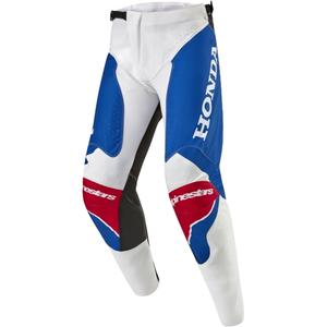 Spodnie motocrossowe Alpinestars Racer Iconic Honda z kolekcji biało-niebiesko-czerwono-czarne