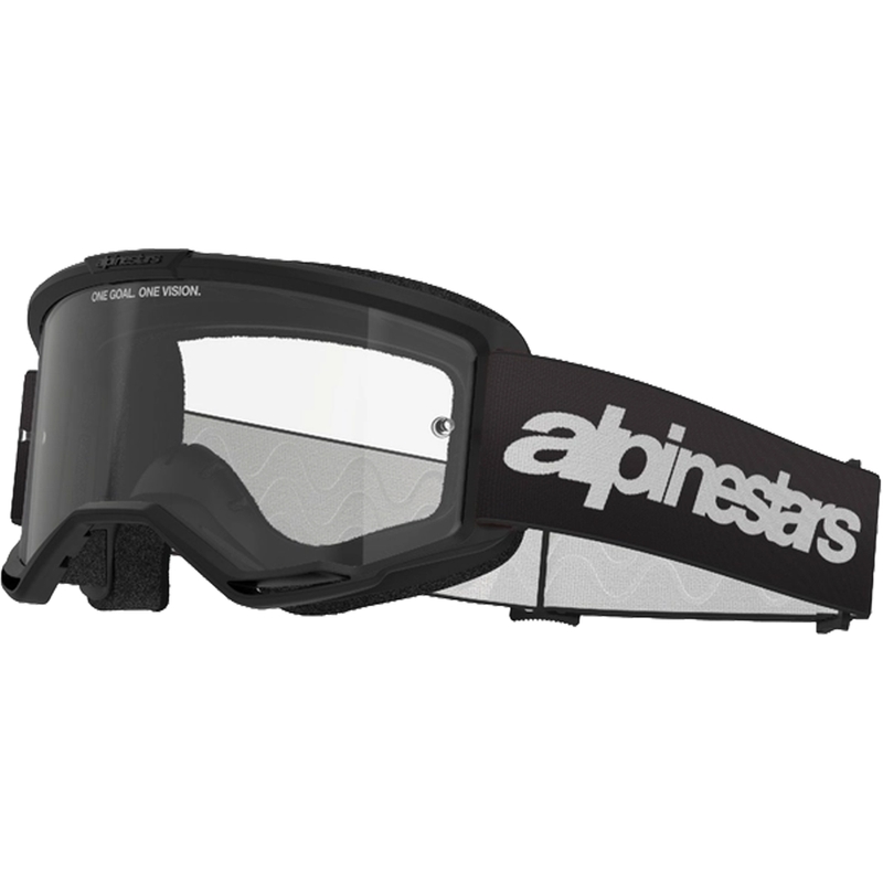 Gogle motocrossowe Alpinestars Vision 3 Wordmark w kolorze czarnym z przezroczystą pleksiglasem