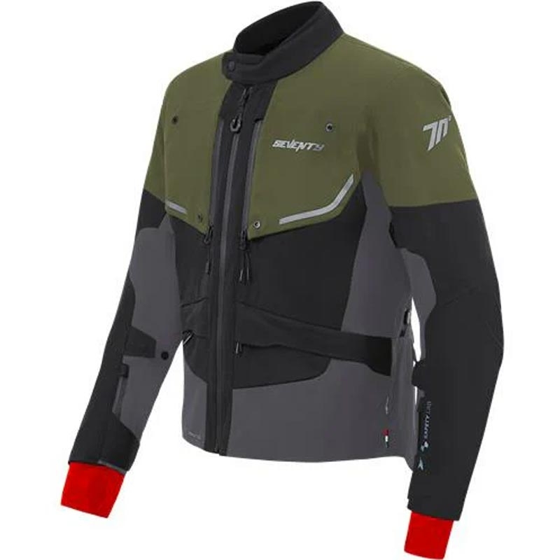 Kurtka motocyklowa Seventy Degrees SD-JT45 Expedition zielono-czarno-szara