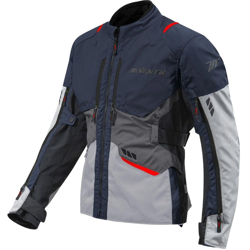Kurtka motocyklowa Seventy Degrees SD-JT67 Tanami niebiesko-szaro-czerwona